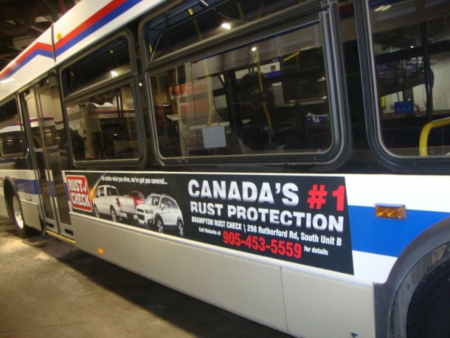 Rust Check Ad on Brampton Bus